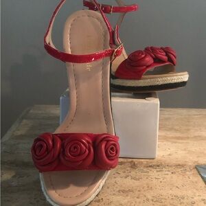 Kate Spade Red Rose Espadrille Sandals